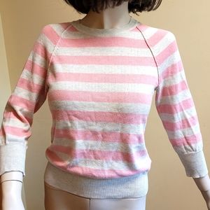 Gap Pink and Cream Striped Sweater, Size Medium